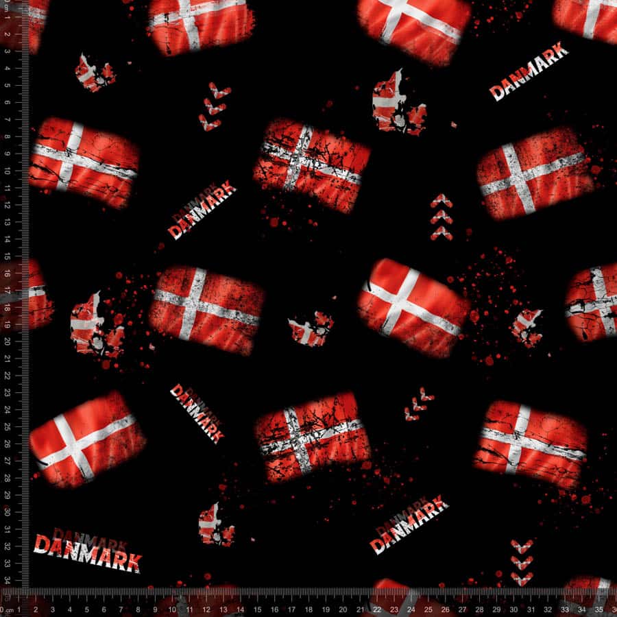 Jersey print med Danmark tema
