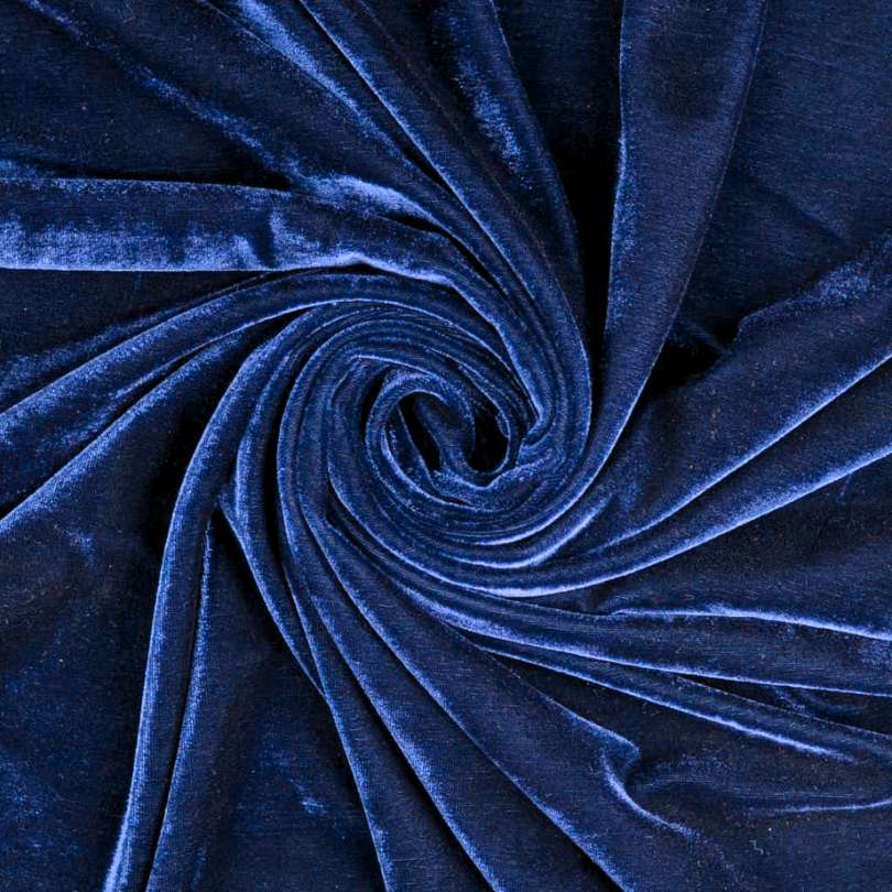 Silkevelour - Mørk blå