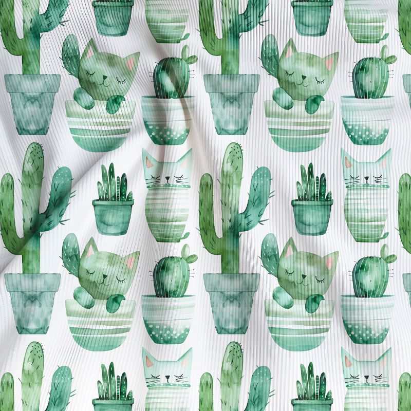 Rib jersey - Kaktus katte