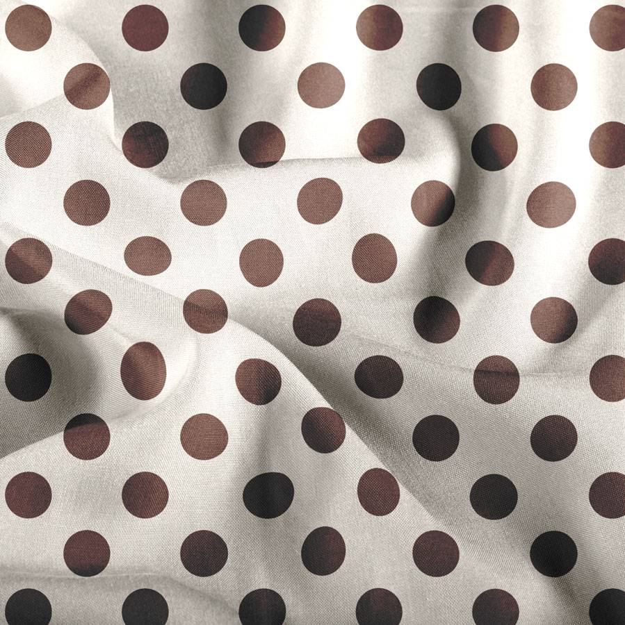 Viscose med prikker i pink og pecan
