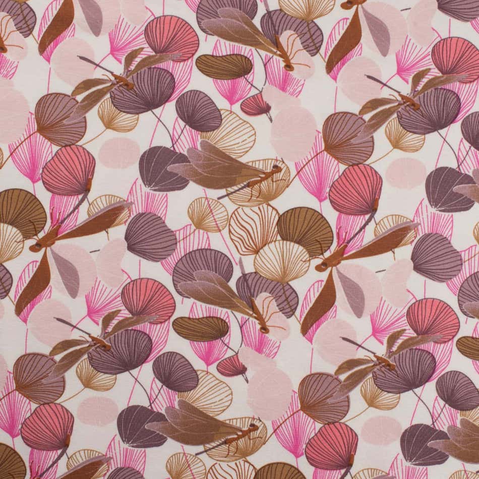 Jersey print med guldsmed - Fuchsia