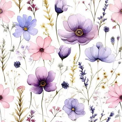 Cas3238 Beautiful Pressed Flowers Hand-Painted