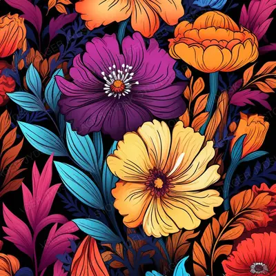 Colorful Blossoms and Flowers in 3