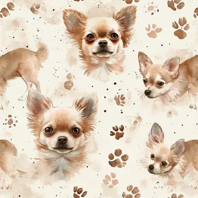 Doodella Watercolour Neutral Colors Puppy Dog
