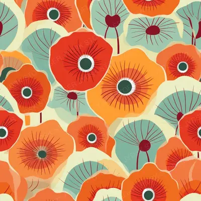 Finchpy Cute Retro Poppies Groovy