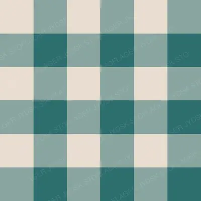 Gingham Oat and Teal