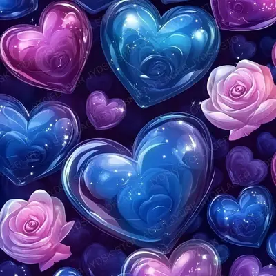 Jianyifan 91007 Shiny Hearts in Blue-Pink