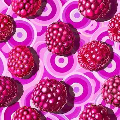 Raspberries Pattern Enhanced for Depth Featuring 0