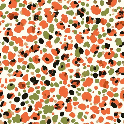 Playful Cheetah Spots in Paprika Red and Olive Gree