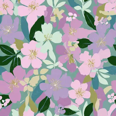 Powerful Seahorse 74497 a Flat Textile Design of Flowers