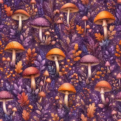Purple Mushroom Forest