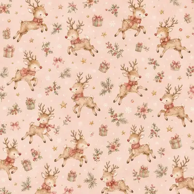 Reindeer on Peach