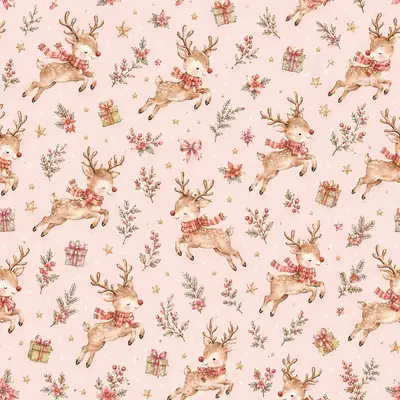 Reindeer on Pink