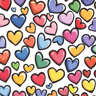 Robertmichael9047 Colorful Cartoon Style Hearts in