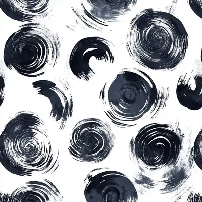 Abstract Pattern Expressive Black Ink Brus