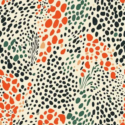 Cheetah Spot Pattern in Paprika Red and Ol