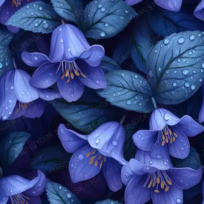 Softly Glowing Bluebells Intertwined with Emerald L