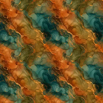Teal and Amber Marble