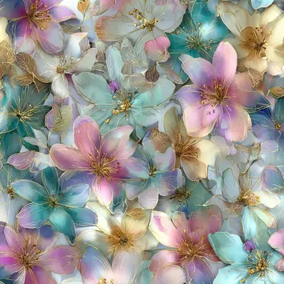 Yinge 10203 3D Style Floral Pastel Colors Colorful