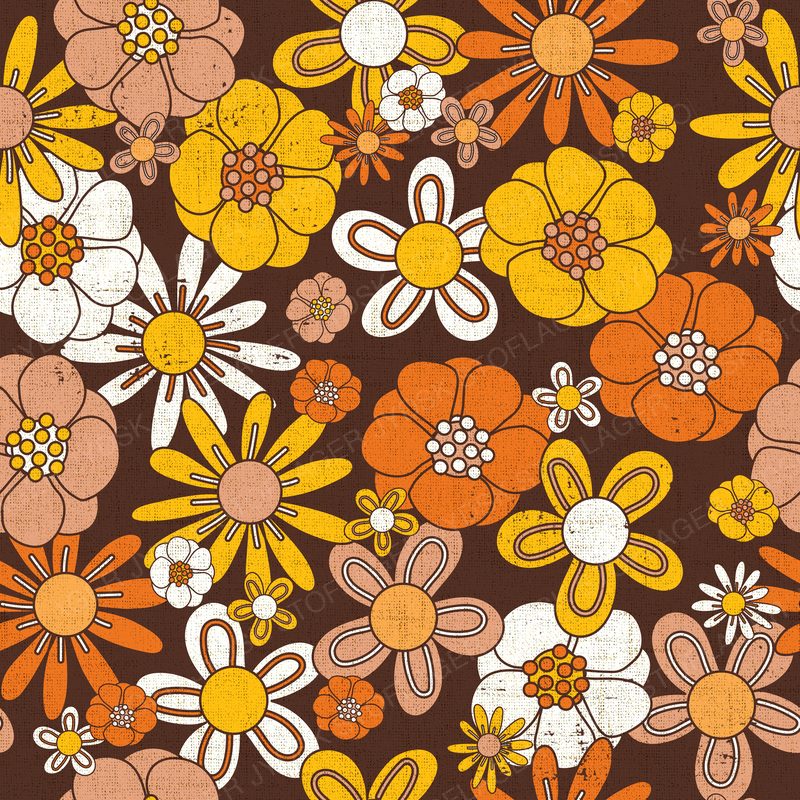 70Sfloral-Brown