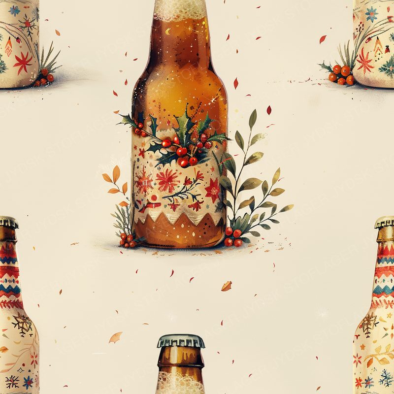 Festive Scandinavian Christmas Beer Bottle Adorne