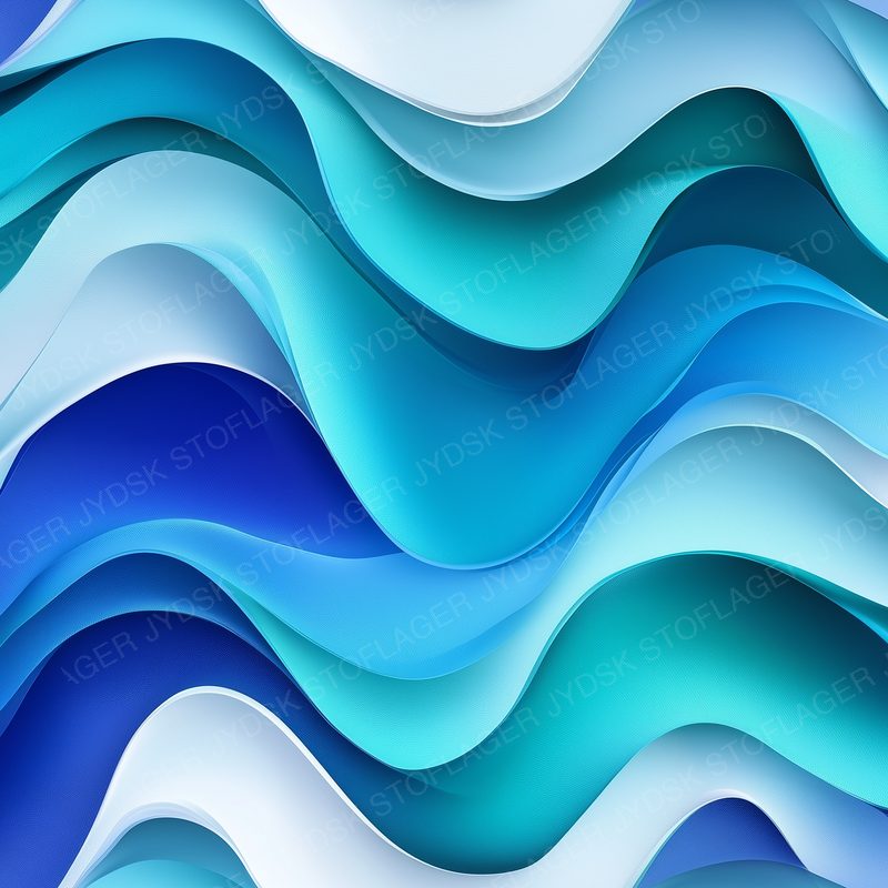 Abstract Geometric Wave Pattern in Cobalt Blue