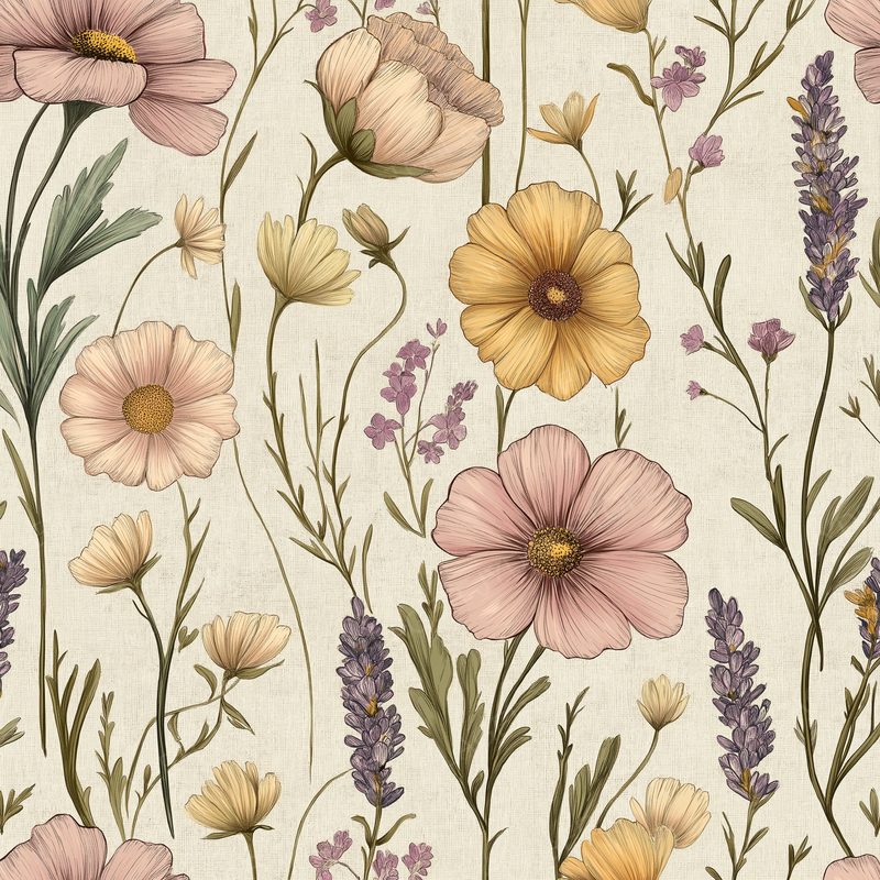 Annab 80343 a Vintage-Inspired Floral Pattern Showcasing