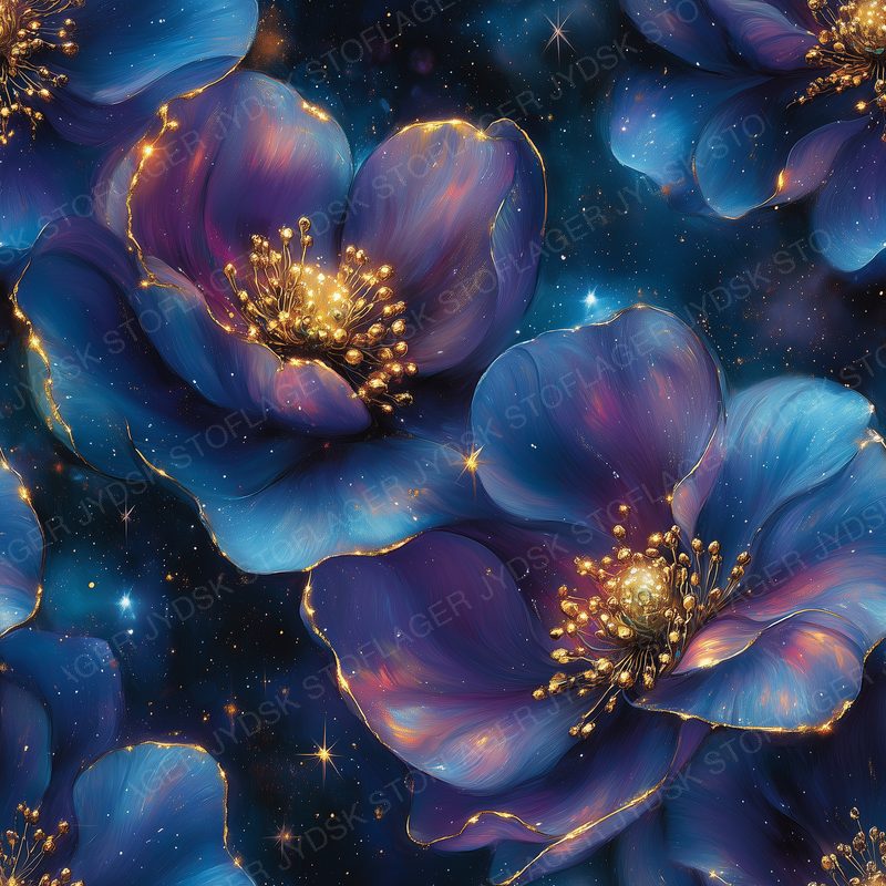 Beautiful Fantasy Flowers in Shades of Blue and Pur
