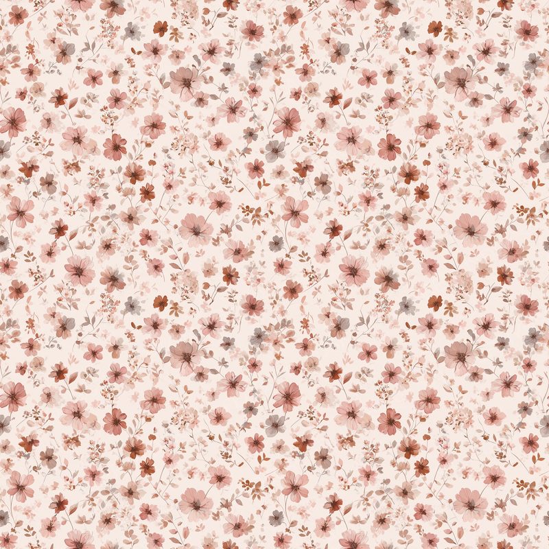 Beige Brown Small Flowers