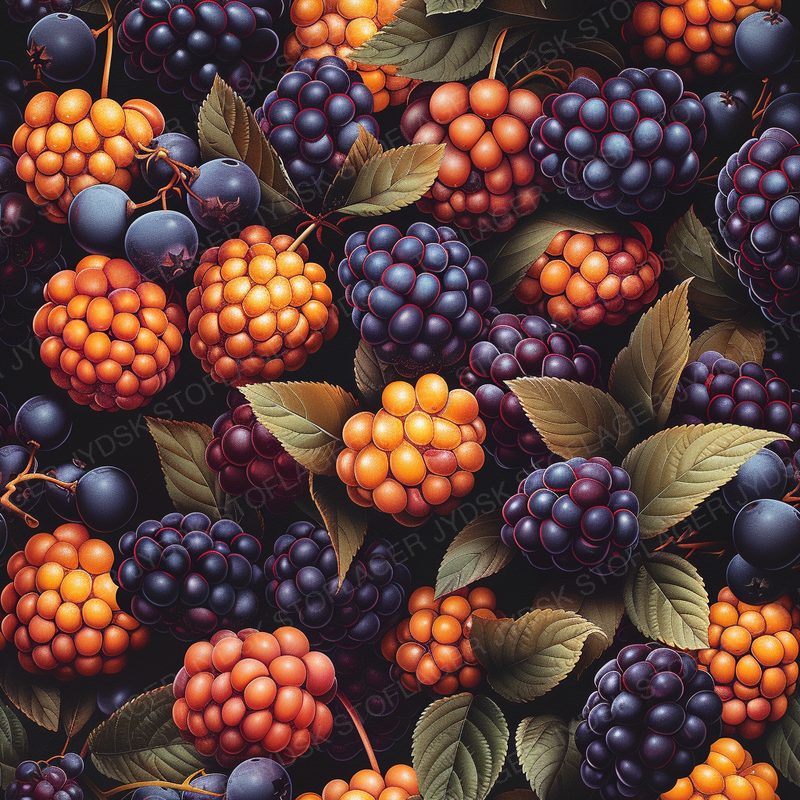 Blackberries Pattern Deep and Rich in Color with 1