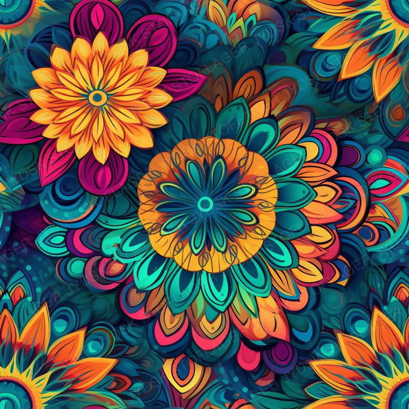 Camilogg Mandala Shapes in Vibrant Tones and Intricate