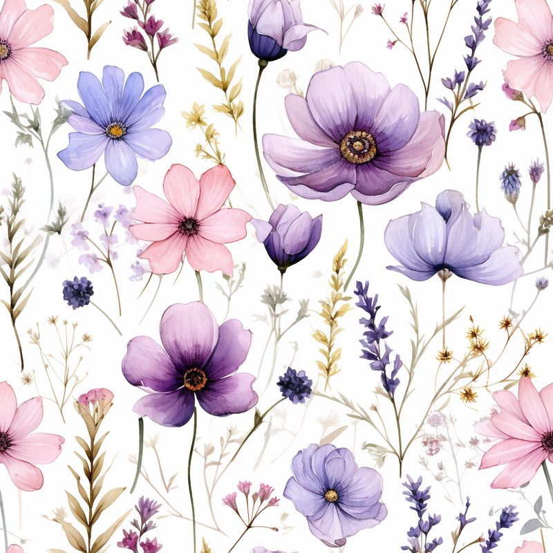 Cas3238 Beautiful Pressed Flowers Hand-Painted