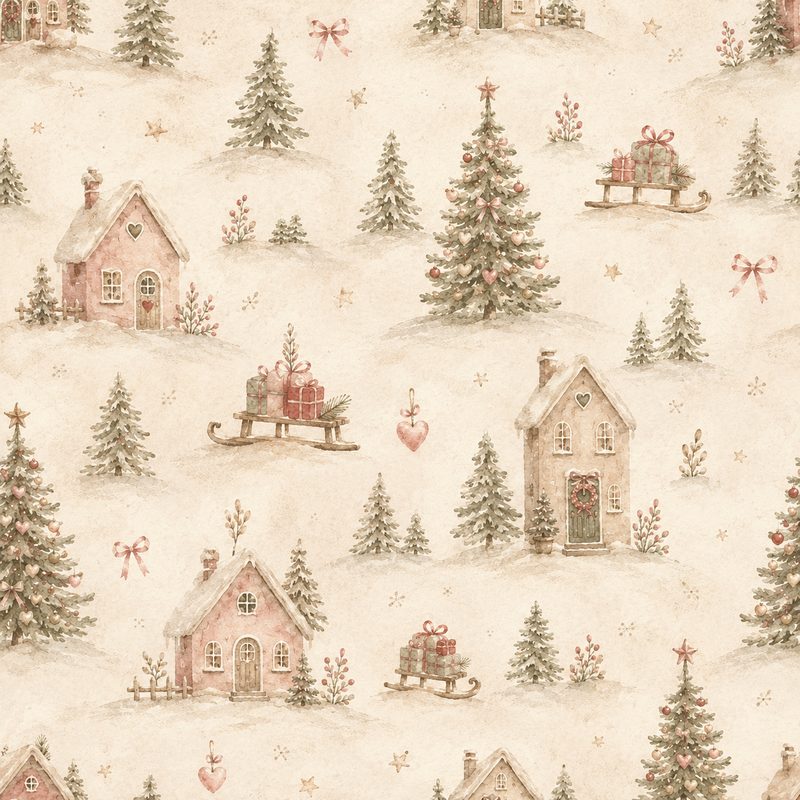 Christmas Village Toile