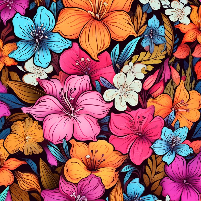 Colorful Blossoms and Flowers in 0