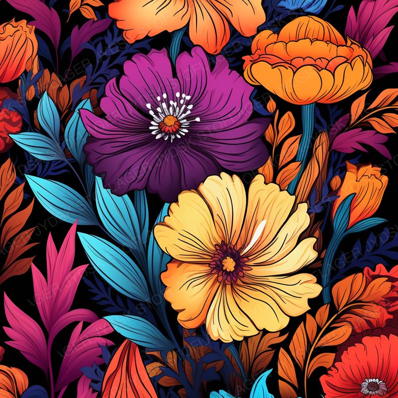 Colorful Blossoms and Flowers in 3