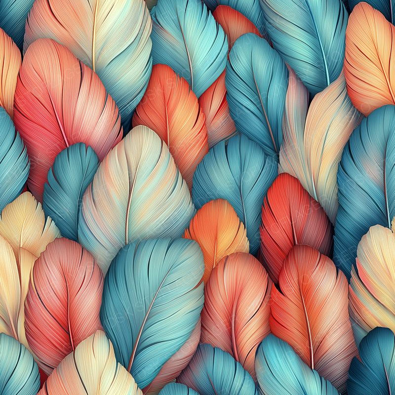 Colorful Feathers in Various Shades of Pastel Arran