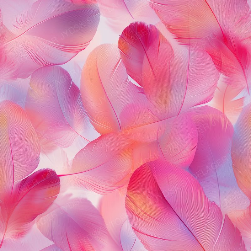 Colorful Pink Feathers in Various Shapes and Sizes
