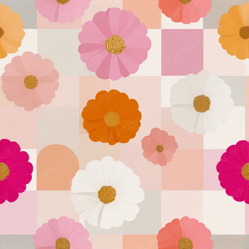 Concentric Circles Building Stylized Daisies Inside
