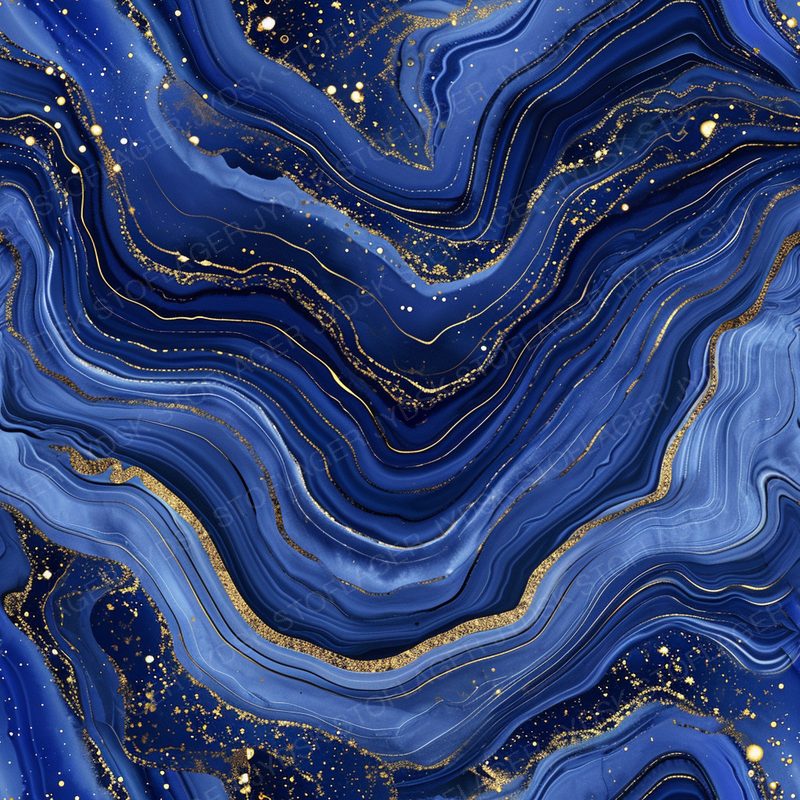 Deep Sapphire Blue Agate Pattern with a Marble Te 3