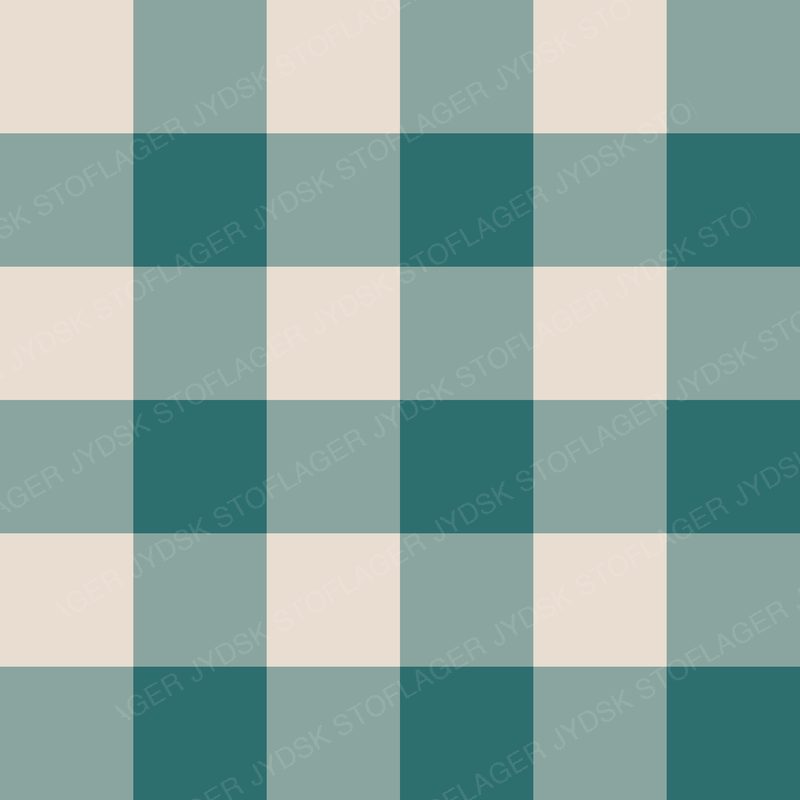 Gingham Oat and Teal
