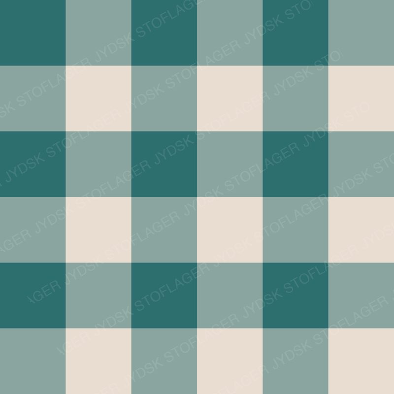 Gingham Teal and Oat