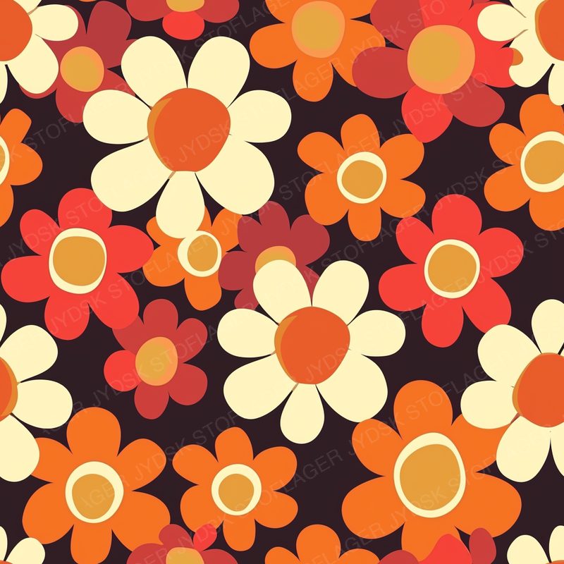 Groovy Flower Vector in the 70S Lush Orange Color 0
