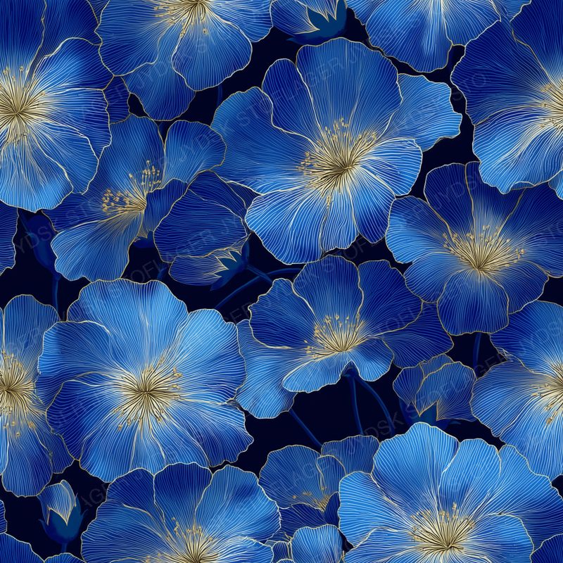 Medium Blossoms Glowing Gently on a Deep Evening-Bl