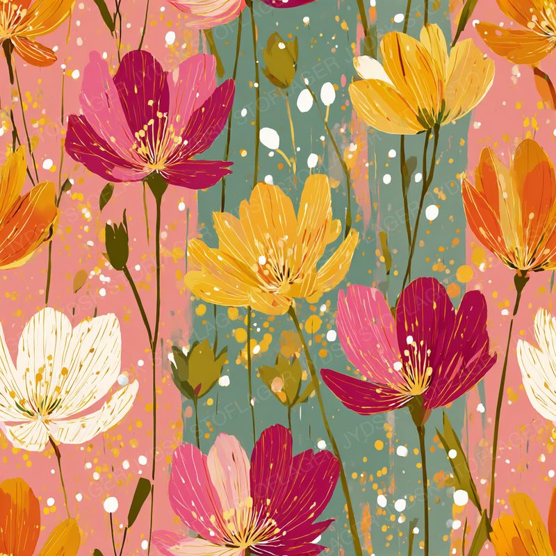 Mendaciousdesign Flowers with by Oliver Jeffers --Tile