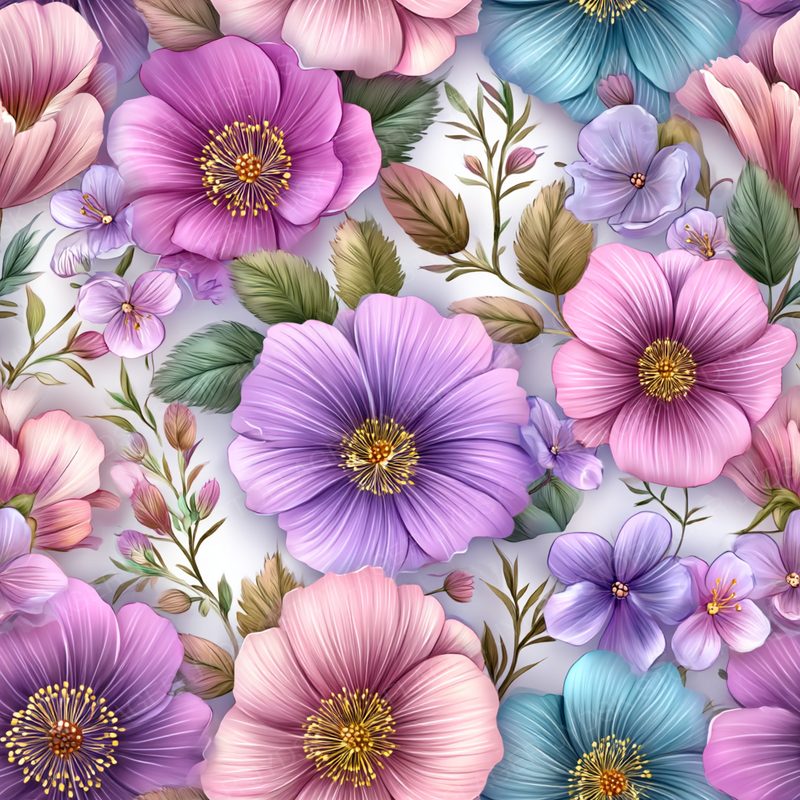 Midjourney Dreams Blooming Flowers in Soft Pastel