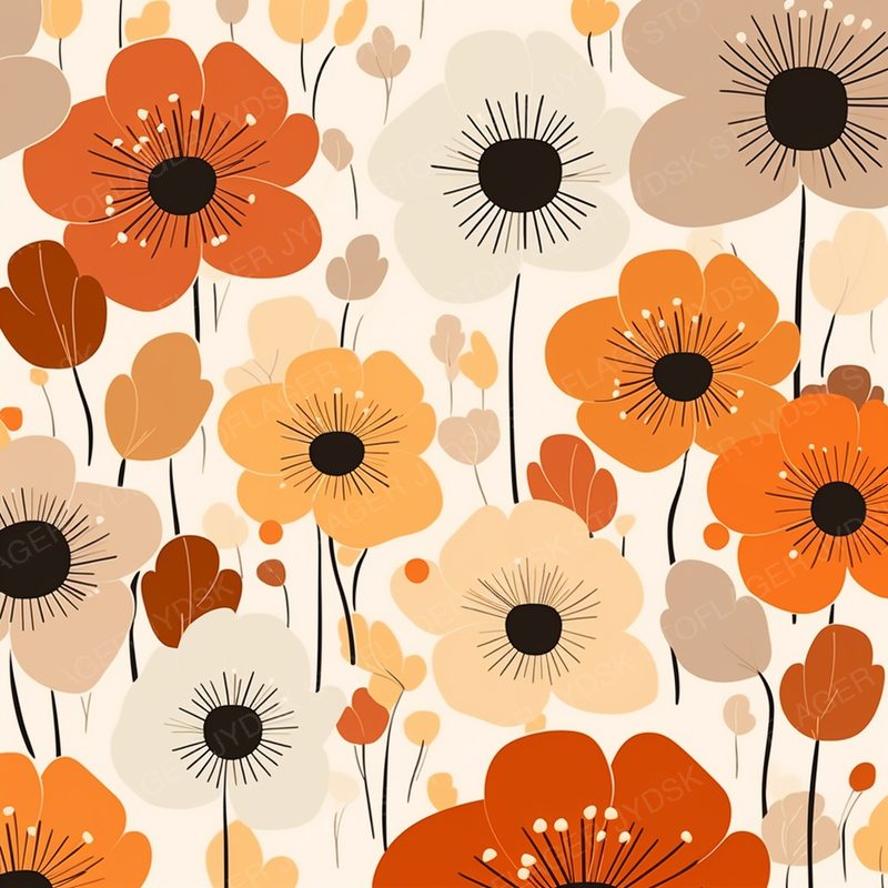 Minimalistic and Simple Flat Flowers Soft and Round