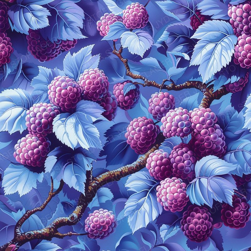 Mulberries Pattern Enhanced for Depth Featuring B 3