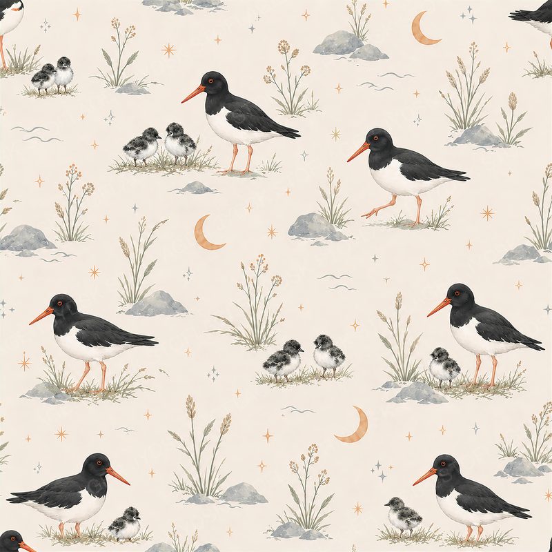 Oystercatchers on Cream