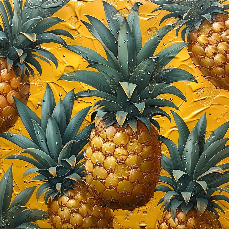 Pineapple Pattern Tropical Brilliance in Yellows 2