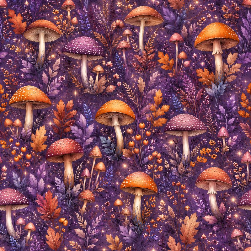 Purple Mushroom Forest